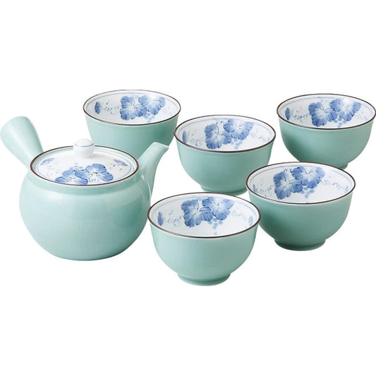 Hasami ware teapot tea set, grape pattern, gift box 31808 TCS014
