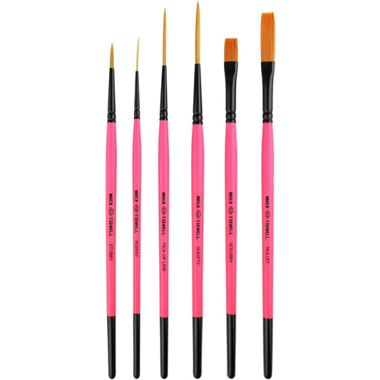 Pro Honpo Lettering Brush P35640 Mack Tidwell brushes Broken pinkies 6 piece set