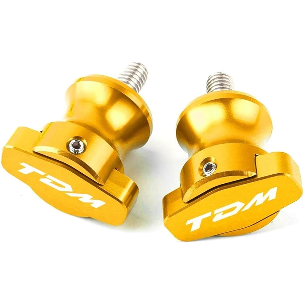 Motorcycle Bobbin Slider Stand 6mm Motorcycle Stand Screw CNC Aluminum Swingarm Spool Slider For TDM 900 TDM900 2004-2015 TDM 850 TDM850 1991-2020 (Color: Gold)