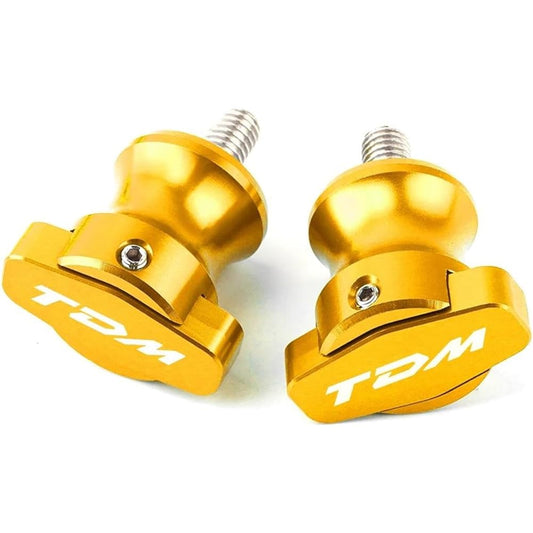 Motorcycle Bobbin Slider Stand 6mm Motorcycle Stand Screw CNC Aluminum Swingarm Spool Slider For TDM 900 TDM900 2004-2015 TDM 850 TDM850 1991-2020 (Color: Gold)