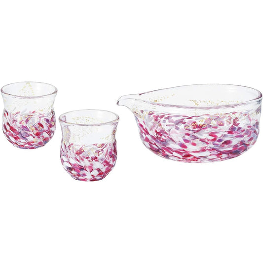 Adelia Sake Set Tsugaru Vidro Hana Utsushi Hana Raft Sake Set Made in Japan FS-71552