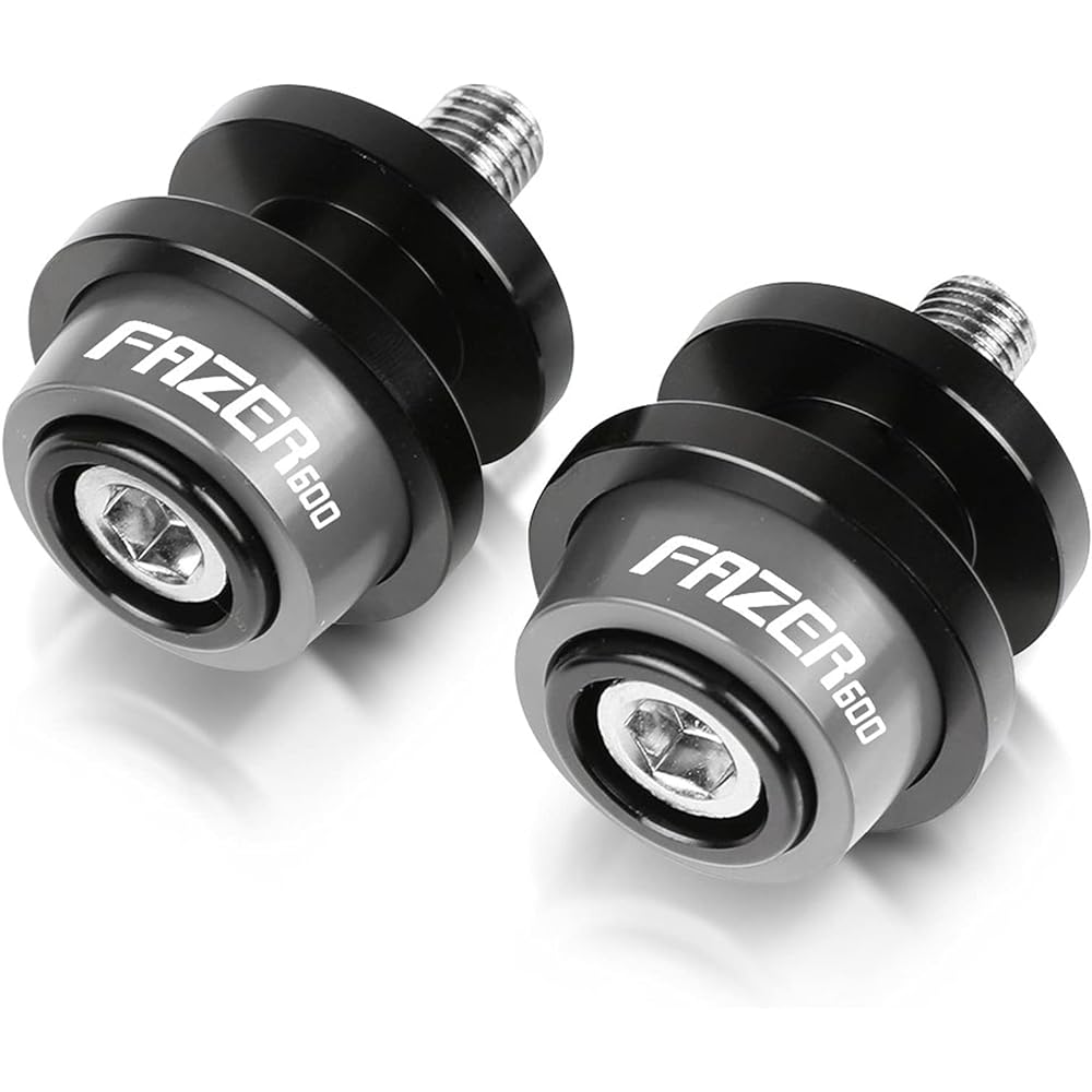 Stand Screw Slider Motorcycle 6MMCNC Stand Screw Swing Arm Slider Spool Applicable to YAMAHA FAZER 600 FZ6S FZ6N 1998-2010 2009 2008 (Color: Gray)