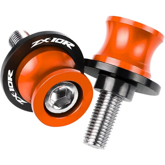 Motorcycle Swing Arm Bobbin Spool 8MM Motorcycle Swing Arm Slider Spool Screw Swing Arm Stand For Ka-wa-sa-ki ZX10R ZX-10R ZX 10R 2011-2018 2017 2016 2015 (Color: Orange)