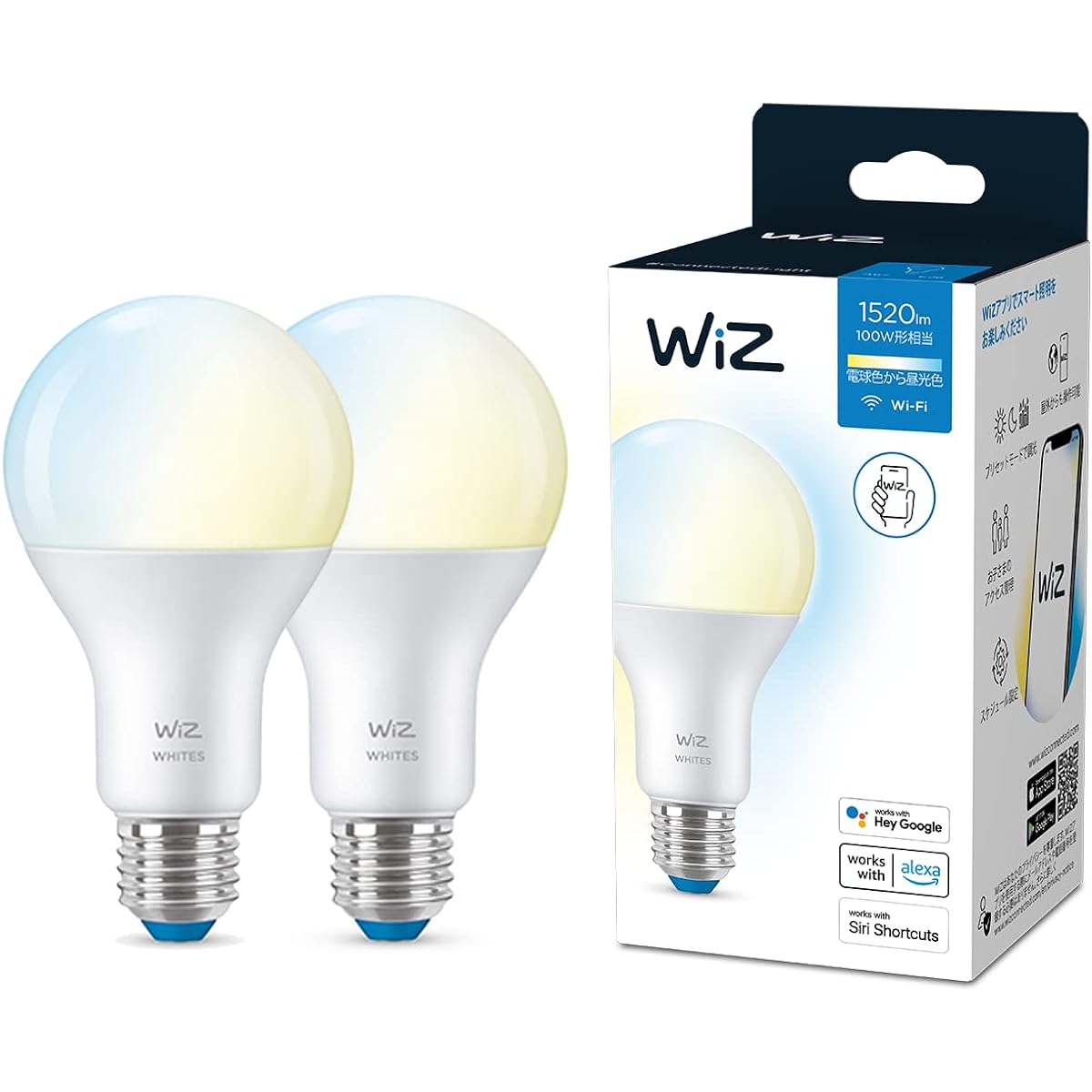 WiZ Smart Light Bulb E26 [Wi-Fi Sensing Function] 1520 lm 100W LED Light Bulb Color Daylight White Smart Light LED Light Alexa Smart Home Dimming Wide Light Distribution Indirect Lighting Compatible