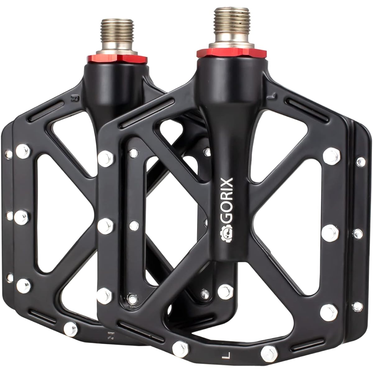 GORIX Bicycle Pedal Flat Pedal (GX-FY936) [Wide body, thin and wide, thickness approx. 10 mm, aluminum pedal, stylish, pedal replacement, customized] Flat pedal road bike cross bike mtb and other bicycles