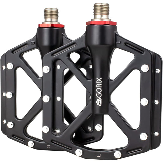 GORIX Bicycle Pedal Flat Pedal (GX-FY936) [Wide body, thin and wide, thickness approx. 10 mm, aluminum pedal, stylish, pedal replacement, customized] Flat pedal road bike cross bike mtb and other bicycles