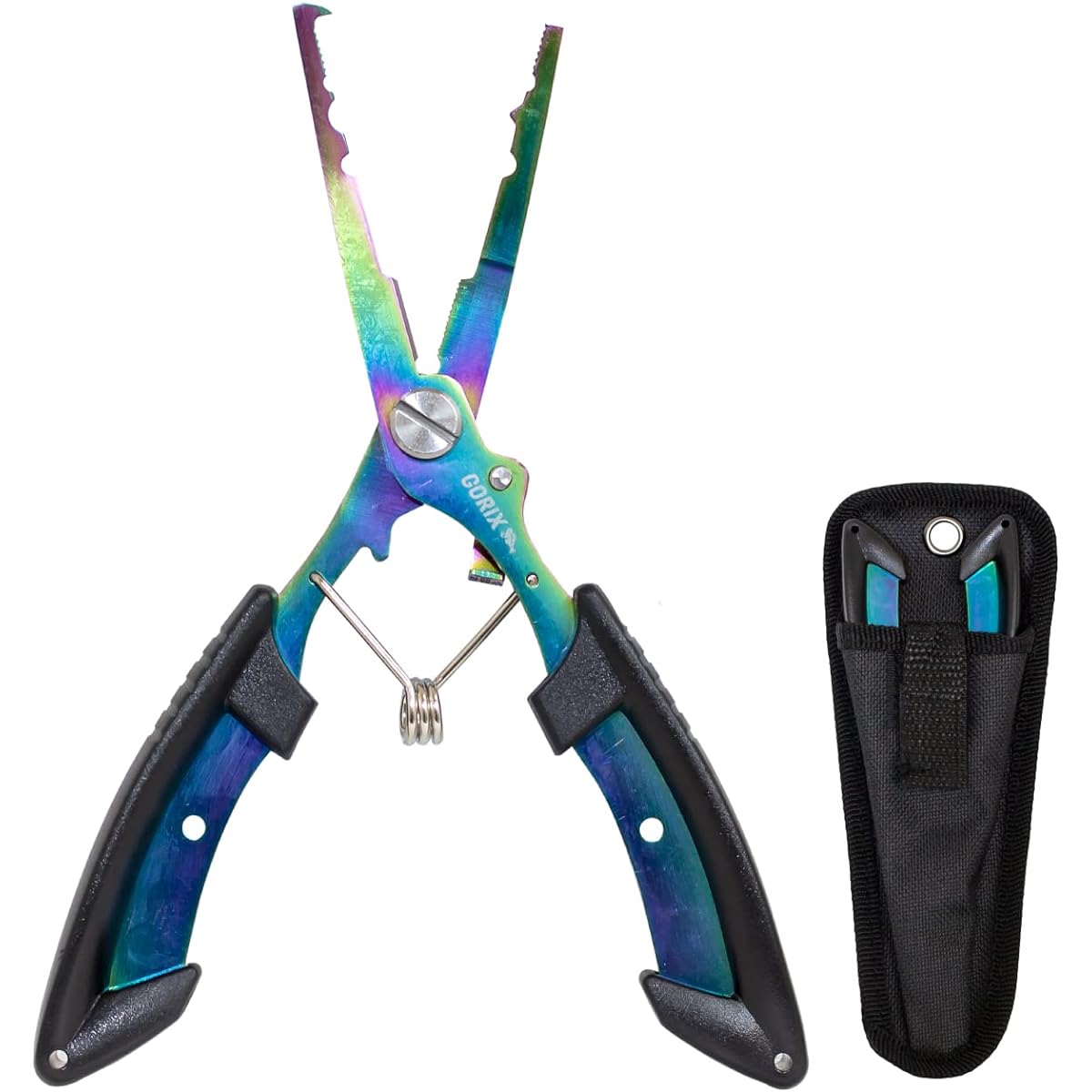 GORIX Fishing Pliers, Ultra Lightweight, Long Nose, Multi-Functional, Fishing Gear with Lock (GFT-1005), Oil Slick, Rust-resistant, Stainless Steel, Special Case, Fishing, Fishing, Multipliers, Pliers, Needle Remover, Line Cutter, Pliers, Fishing Supplie
