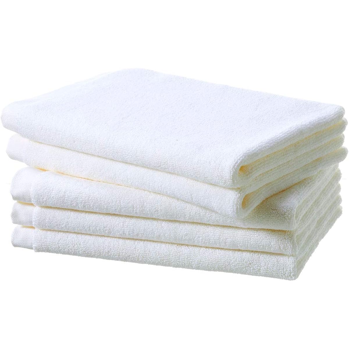 Bath mat set of 5, made in Japan, Senshu towel (approx. 42 x 62 cm), white