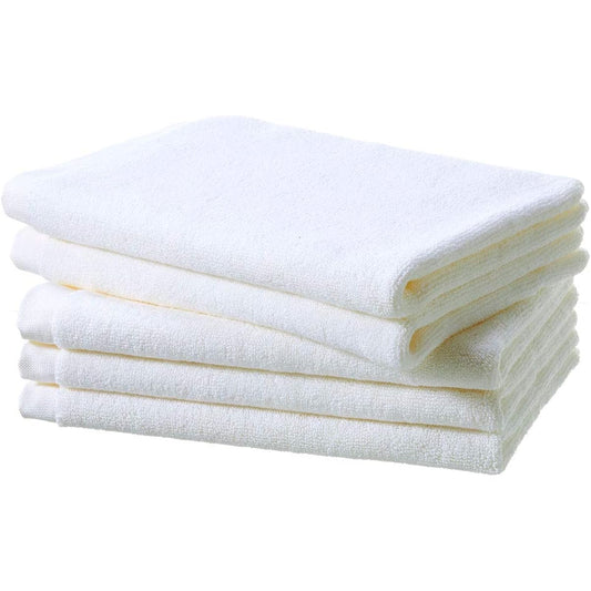 Bath mat set of 5, made in Japan, Senshu towel (approx. 42 x 62 cm), white