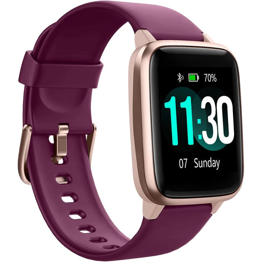 GanRiver Smart Watch Pedometer Wristwatch Type Compatible with iPhone and Android Smart Watch Women HD Screen Long-lasting Battery Multiple Exercise Modes Pedometer Stopwatch Timer Line Call Notification Japanese App Instructions