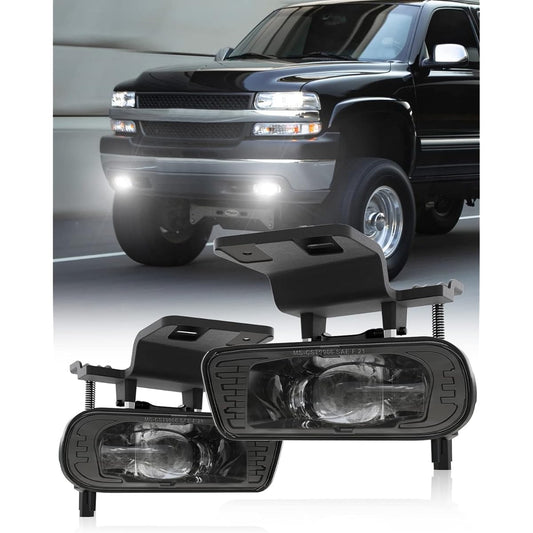 4x4FLSTC LED Fog Lamp replacement Chevrolet Syl Ballad 1999-2002 Subarban 2000-2006 TAHOE 2000-2006 Driving Light DOT Approval Clear Lens Black