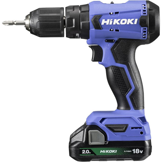 HiKOKI 18V Cordless Vibration Driver Drill Chuck 2.0~13mm 20 Stage Clutch 2.0Ah Storage Battery x 2 Charger with Case FDV18DA(2BG)