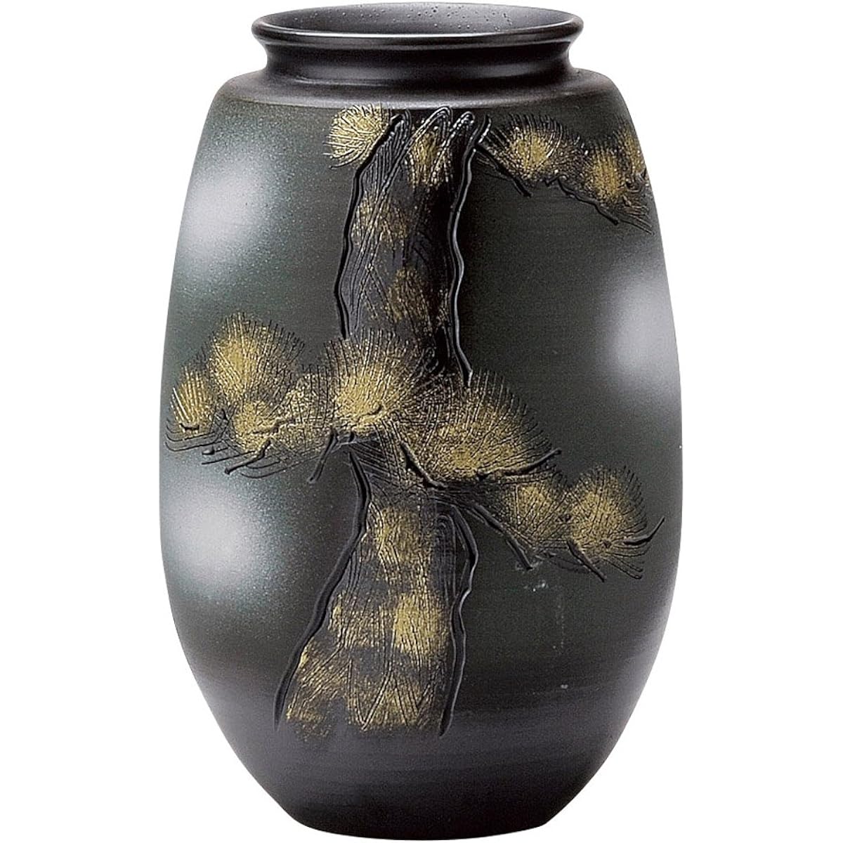Shigaraki Ware Hechimon Vase Flower Base Large Brown Old Pine Natsume Pottery MR-1-2579