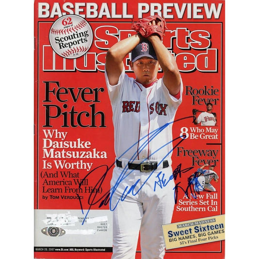 Daisuke Matsuzaka MLB active period English version, Kanji version, double handwritten autograph, SI magazine cover, Seed Stars, certificate included, prosecutor Masanao Yoshida