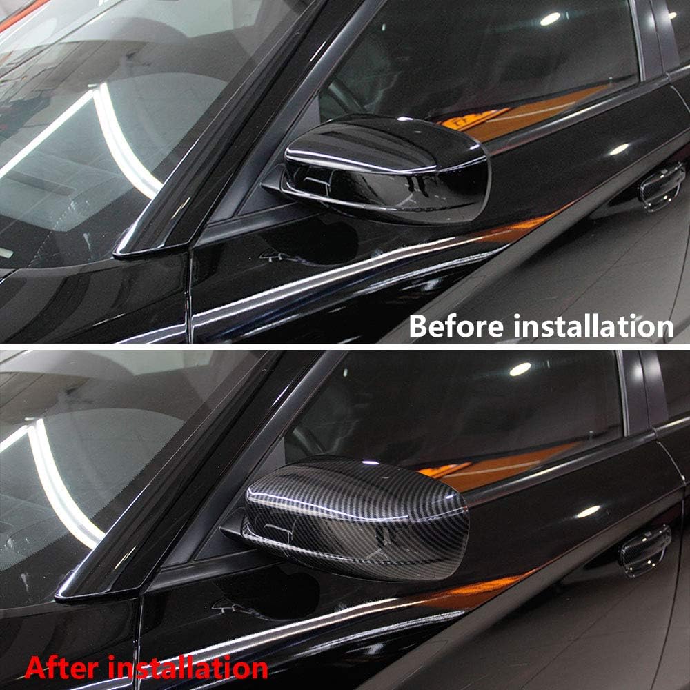 CROSSELEC Carbon Fiber Side Door Miller Cover Molding Trim DODGE CHARGER 2011 Chrysler 300C 2011-2022 (Carbon Fiber Pattern)