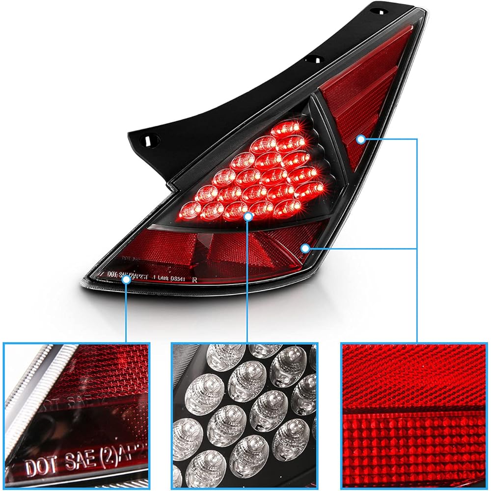 Amerilite LED Tail Light Black 350Z -passenger seat and driver's seat side