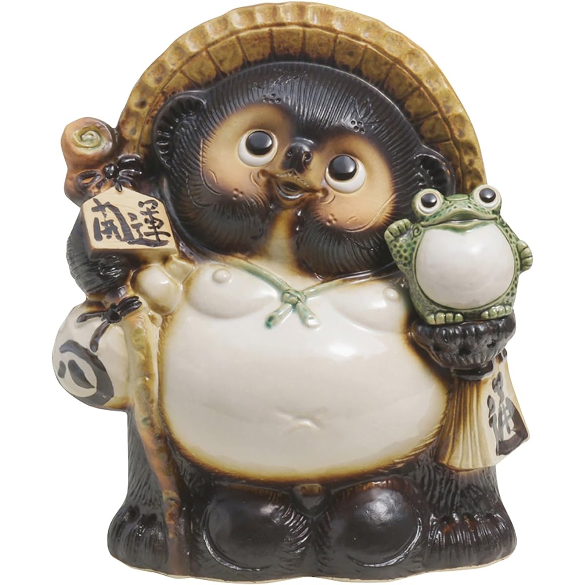 Shigaraki ware Good luck raccoon with lucky frog No. 10 9012-01