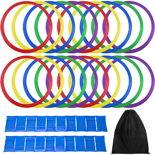 Kenkenpa Ring Kenkenpa Ring 38cm 28cm Set of 10 and 20 Training Hoops with Storage Bag Practice Ring Hoop for Children Indoor Exercise Outdoor Play Speed Ring