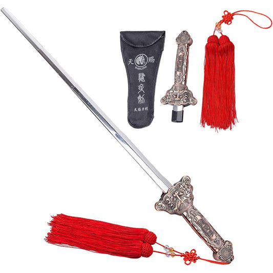 NOELAMOR Tai Chi Sword, Tai Chi Sword, Telescoping, Storage Case Included, Compact Kenpipe Set, Performance, Practice, Practical, Lightweight, Introductory