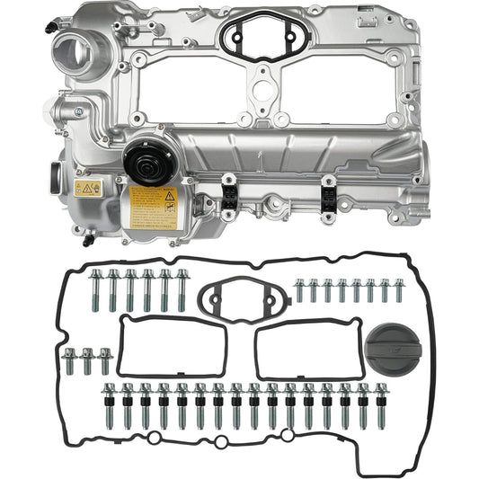 Upgrade Alminium Engine Valve cover Kit Gasket, with bolt & oil filler cap with 2012-2018 BMW 228i 328i 328i GT XDRIVE 428i 528i 528i X1 X4 X5 Z4 N20 L4 2.0L Parts# 111275888 17