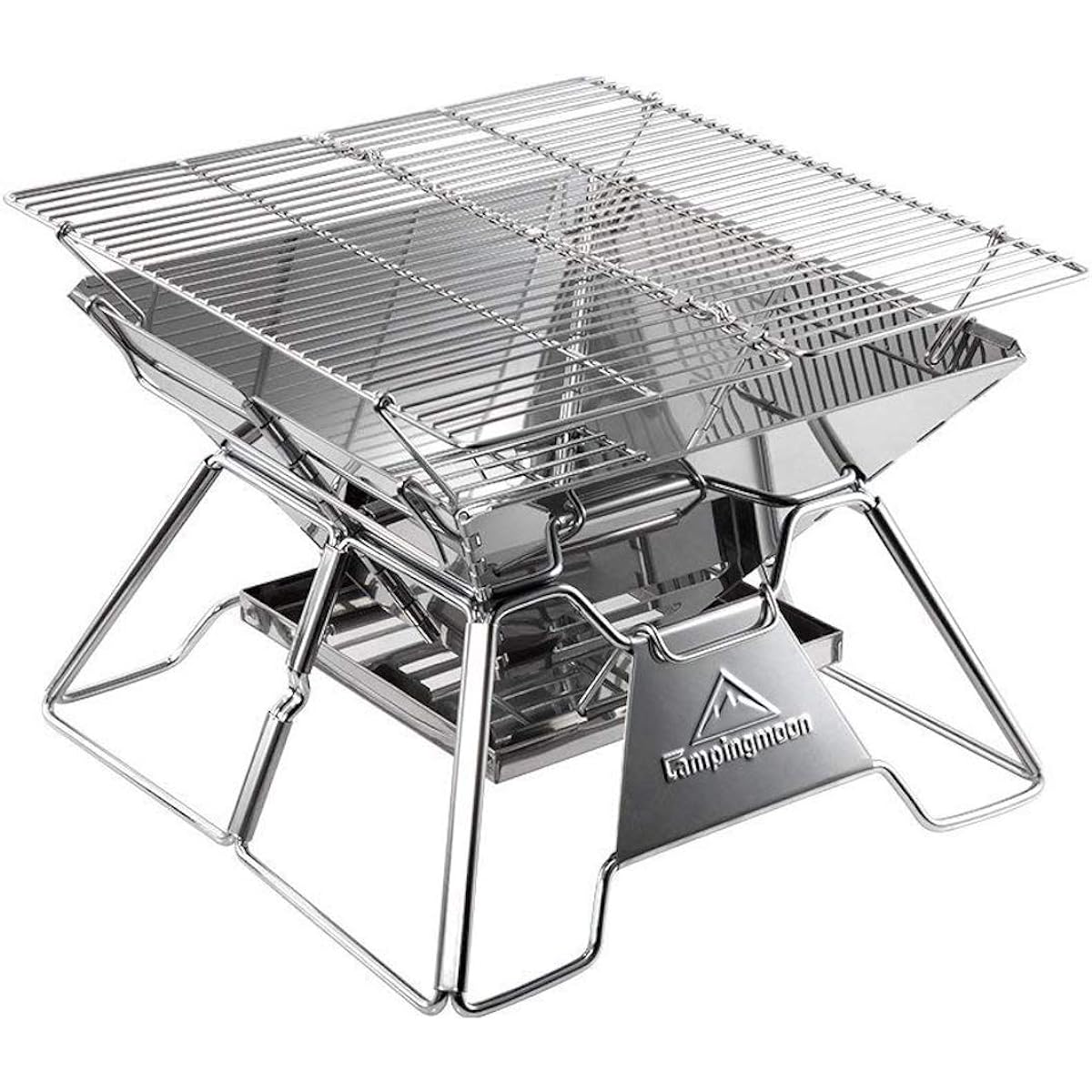 CAMPING MOON Bonfire stand Bonfire grill Barbecue stove 2 height adjustable 3-4 people Canvas case included MT-2