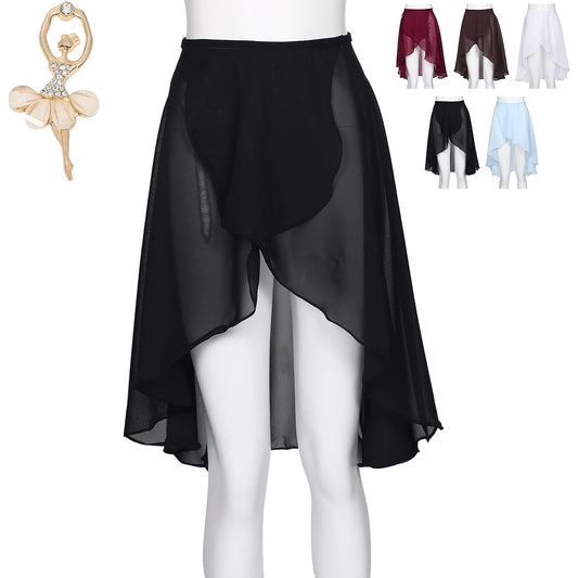 [Aigoda] Ballet Skirt, 5 Colors, Adults, Long Back, Long Elastic, Large Size, Women's Chiffon Skirt, Kids, Juniors, Children