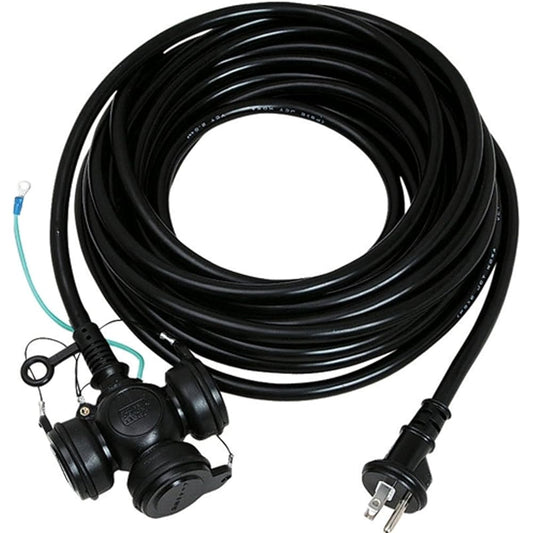 Kowa Kogyo kowa Rainproof Large Wire Soft Type Extension Cord 15A/10m 3-neck Black KRW18-10 Made in Japan