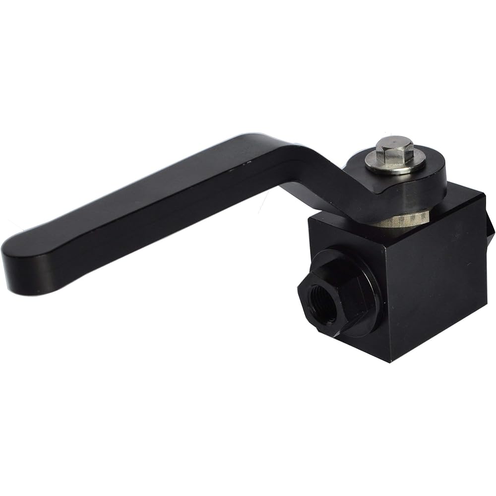 AC PERFORMANCE 1/8 inch billet aluminum brake line lock shut off valve 1/8 NPT fuel flow control cut off valve black