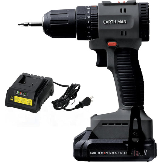 Takagi EARTH MAN SHARE LINK 18V Rechargeable Brushless Vibration Drill SL-BDR40-AS Concrete Drilling Electric Drill Screw Tightening Power Tool Continuously Variable Speed with Clutch Function