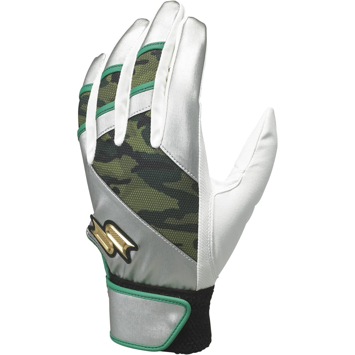 SSK Baseball Batting Gloves General Single Band Both Hands EBG5003WF Green Camo L