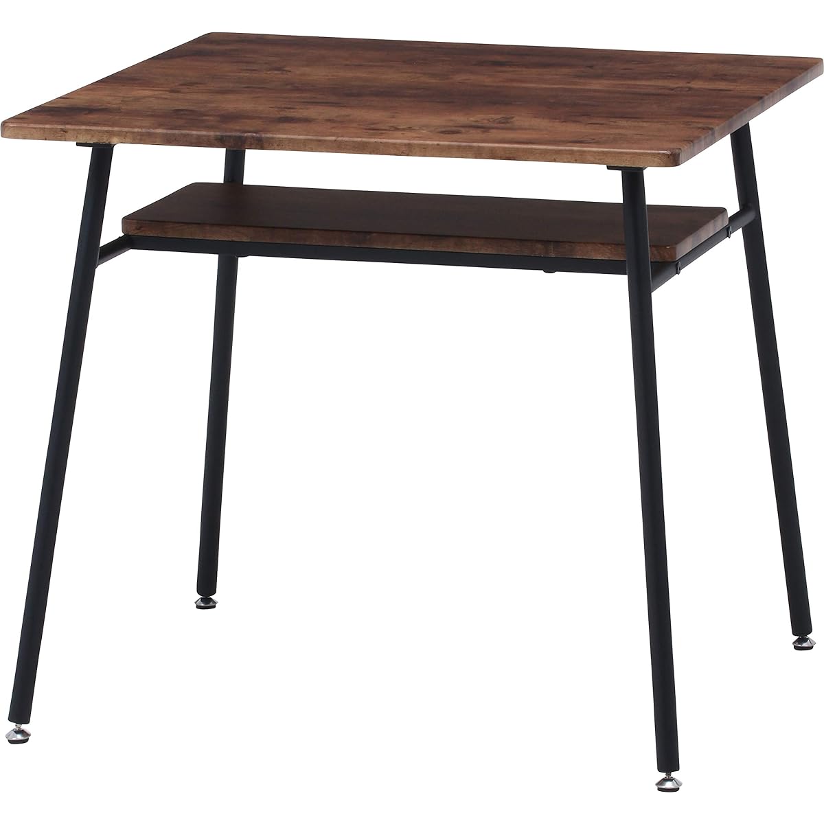 Fuji Boeki Dining Table for 2 People Width 75 x Depth 75 x Height 70 cm Brown Vintage Style Storage Shelf Square Single Item Navy 14659