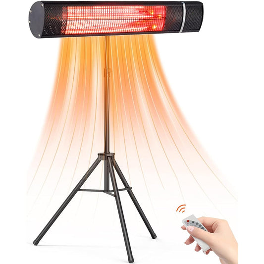 Halogen Heater Outdoor Heater Patio Heater Outdoor Free Standing/Wall Mounted Electric Infrared Heater Patio Heater Waterproof - Commercial Use Home Energy Saving Fast Heating Vertical Heater 3 Heating Settings Comes with Remote Control Indoor/Outdoor He