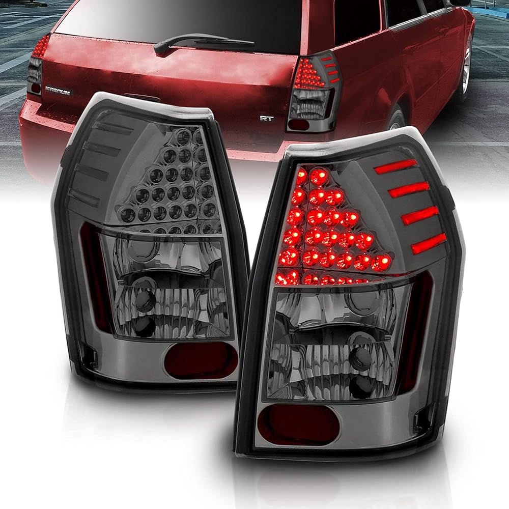 AMERILITE Smoke LED replacement Brake Tail Lightset 05-08 Dodge Magnum's passenger seat and driver's seat side