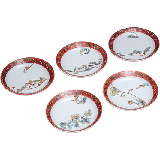 Maruyone Kutani ware No. 5 plate collection/different nut picture K5-69