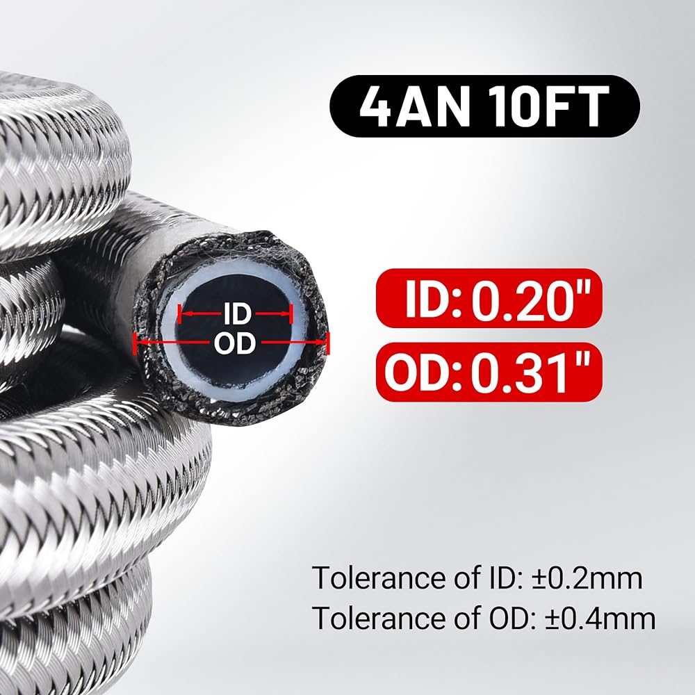 EVIL ENERGY 4AN PTFE Fuel Line Kit an4 E85 Fuel Hose Line 10 Feet