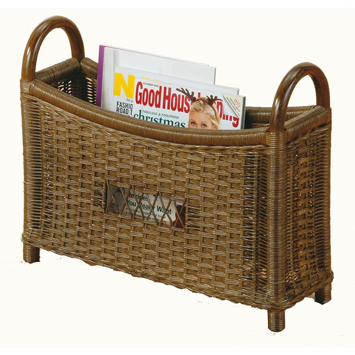 Imaeda Shouten Imaeda Shoten Rattan Magazine Rack with Handle R-266B