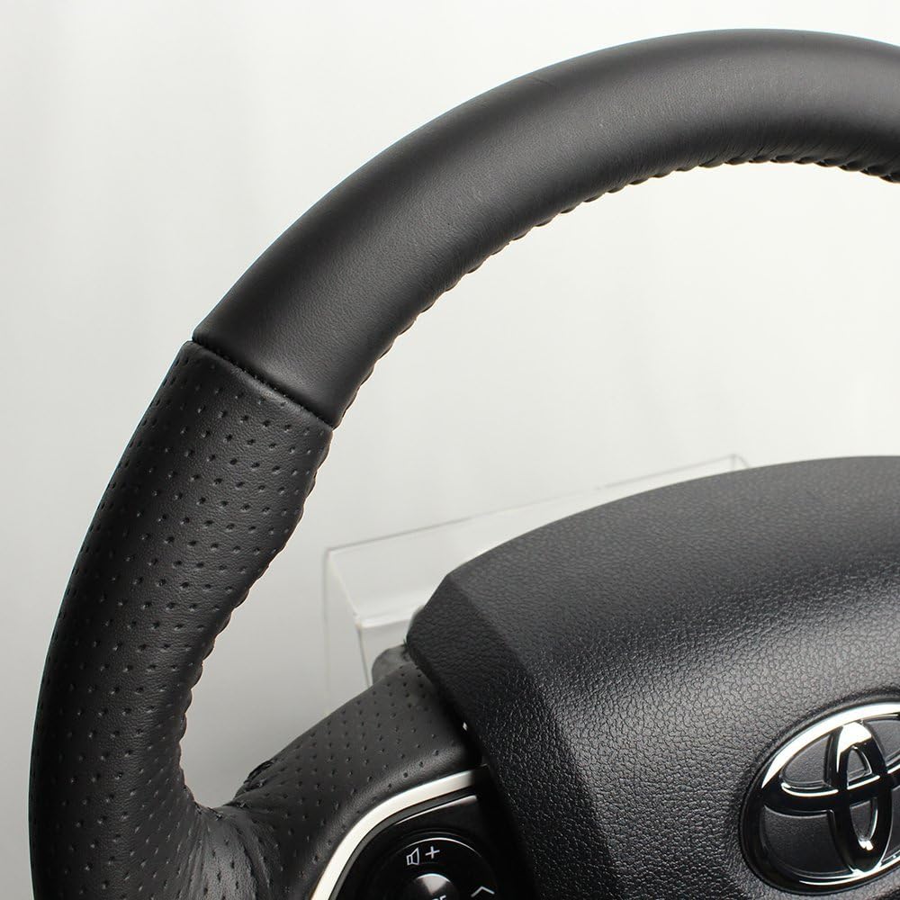 REAL Steering [Prius (50 series)/Prius PHV (50 series)/MIRAI] Original series, all leather, black stitching 50-LPB-BK