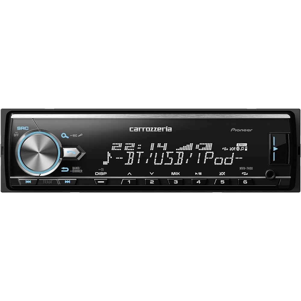 Pioneer Audio MVH-7400 1D Mechaless Bluetooth USB iPod iPhone AUX DSP Carrozzeria