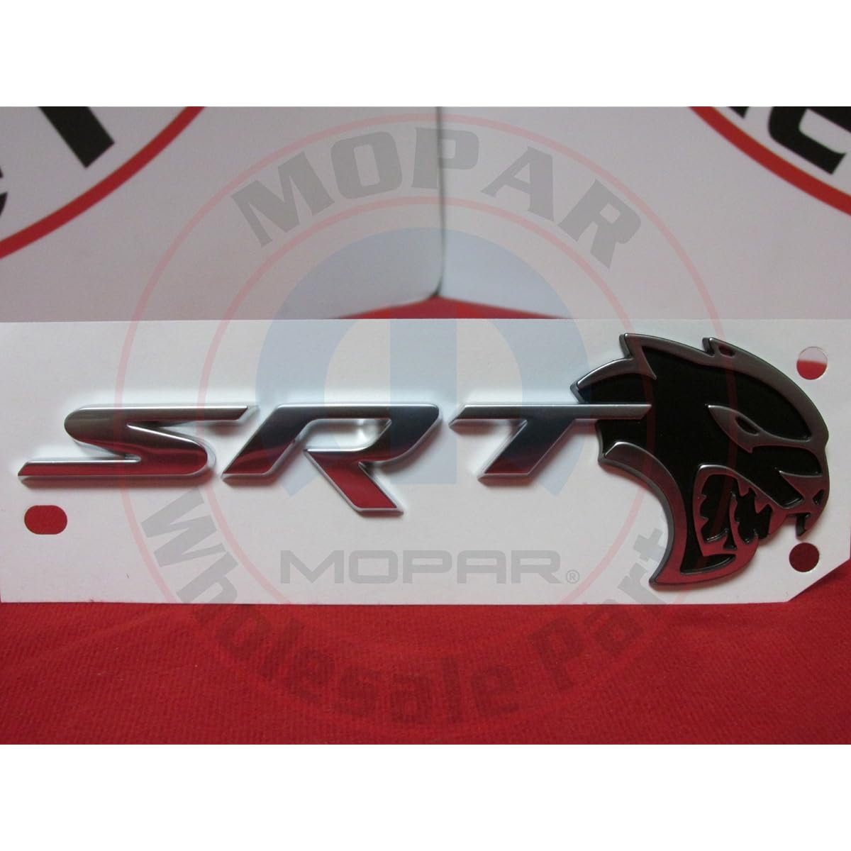 Dodge Challenger Helcat Black & Silver SRT Decchirid Name Plate Emblem OEM MOPAR