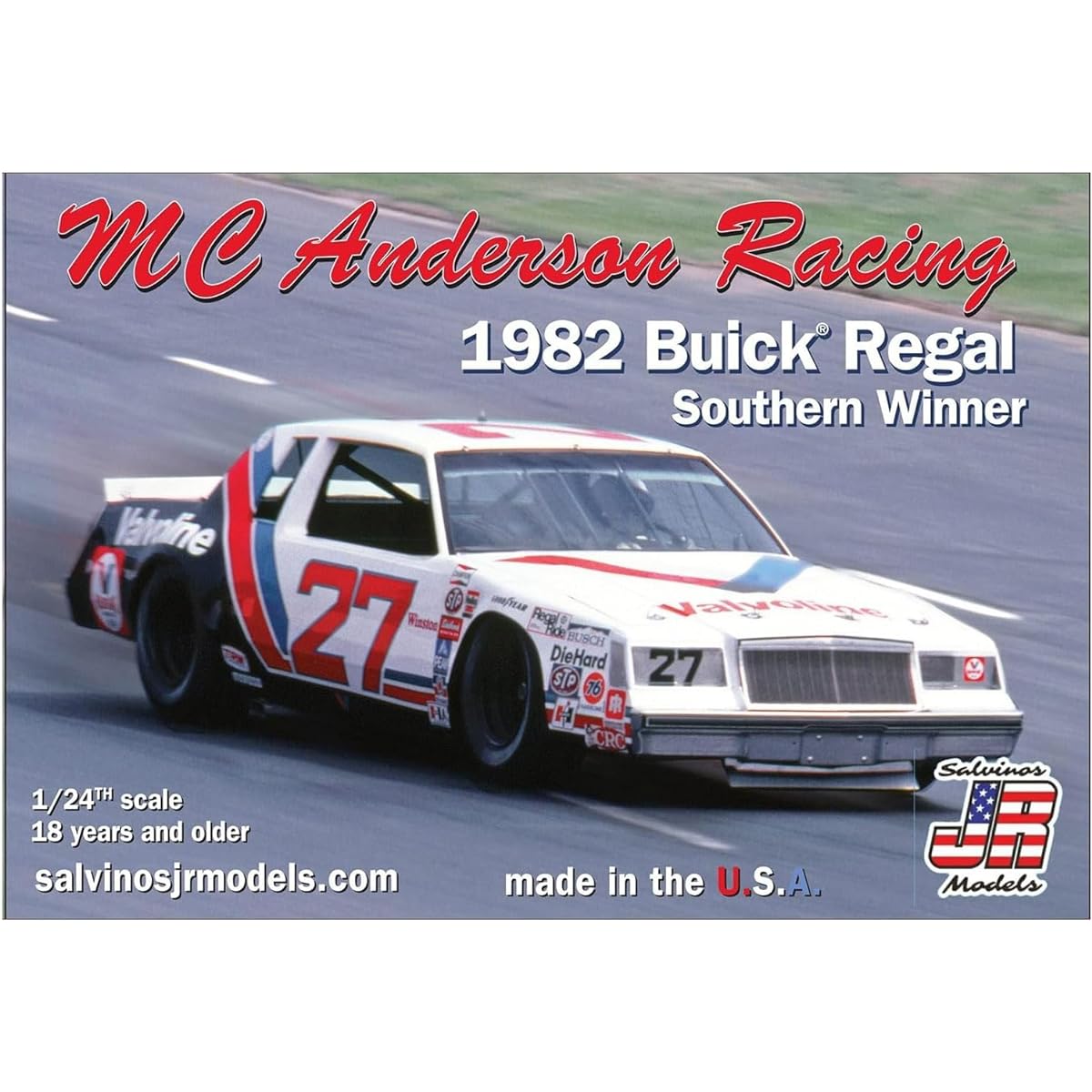 Salvinos J.R Model 1/24 NASCAR 1982 Southern 500 Winning Car Buick Regal MC Anderson Racing Plastic Model SJMMCAB1982DA