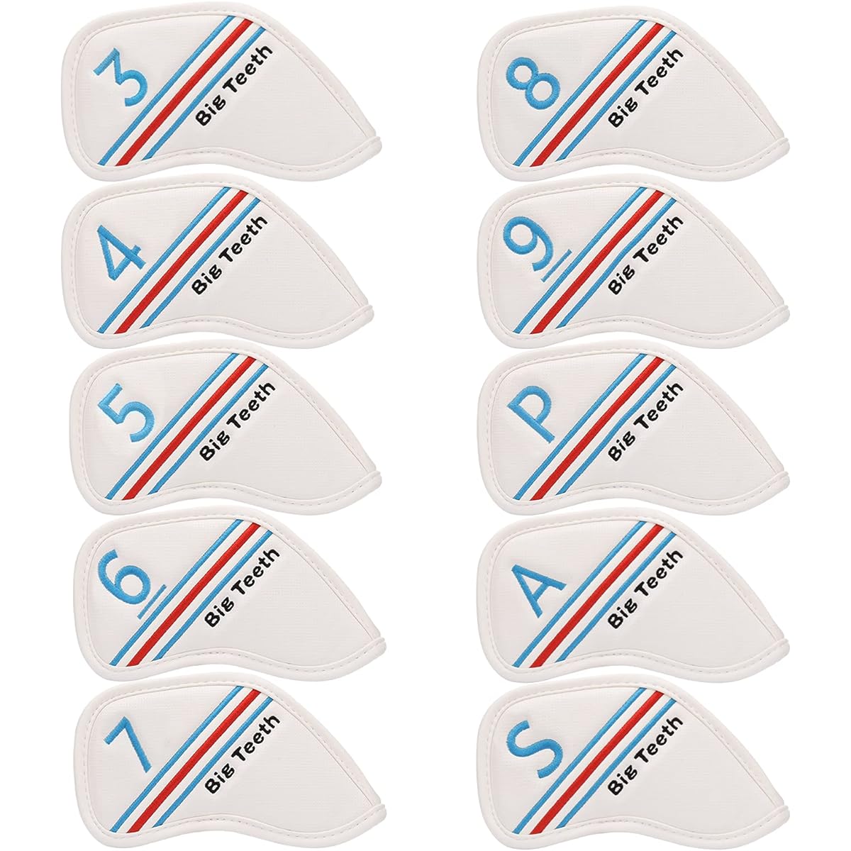 Iron Cover Golf Head Cover 10 pieces (3-9, Pw, Aw, Sw) Velcro Callaway MAVRIK MAX ROGUE ST MAX TaylorMade SIM2MAXOS