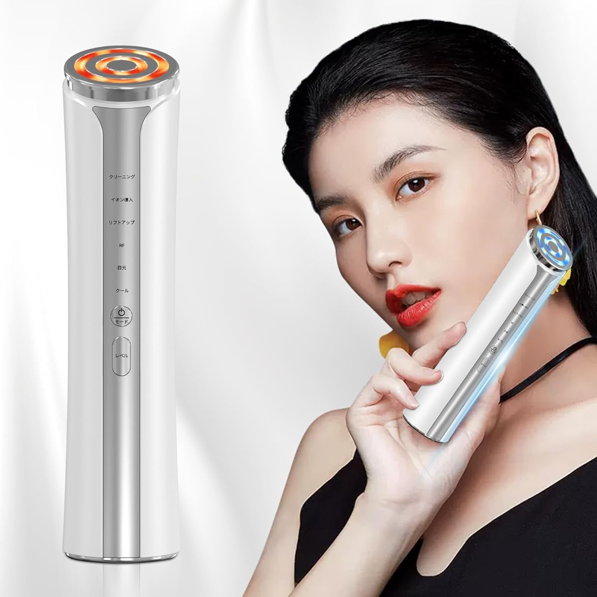 Tusina Facial Beauty Device, RF (16 in 1 Device, Innovative Model), EMS 4 Light LED, 6 Modes, Low Current, Ion, Hot and Cold Care, Clean, Pore Dirt, 3 Levels, Skin Tightening, Eyes/Mouth/Skin Care,