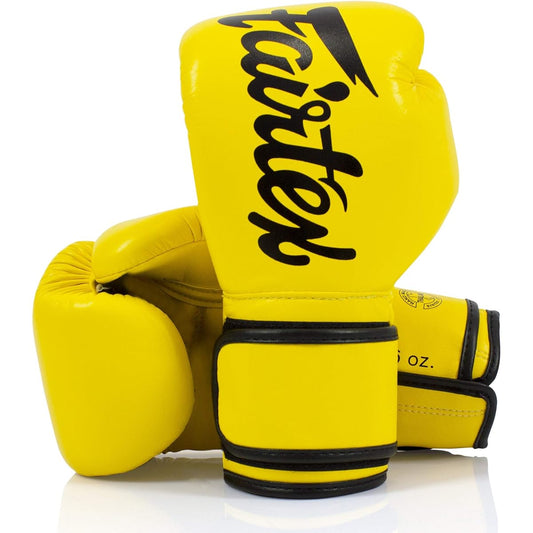 Fairtex Microfiber Boxing Gloves Muay Thai Boxing MMA Kickboxing Training Boxing Equipment Martial Arts Gear BGV14 BGV1 Limited Edition BGV12 BGV11 BGV18 12 oz Yellow