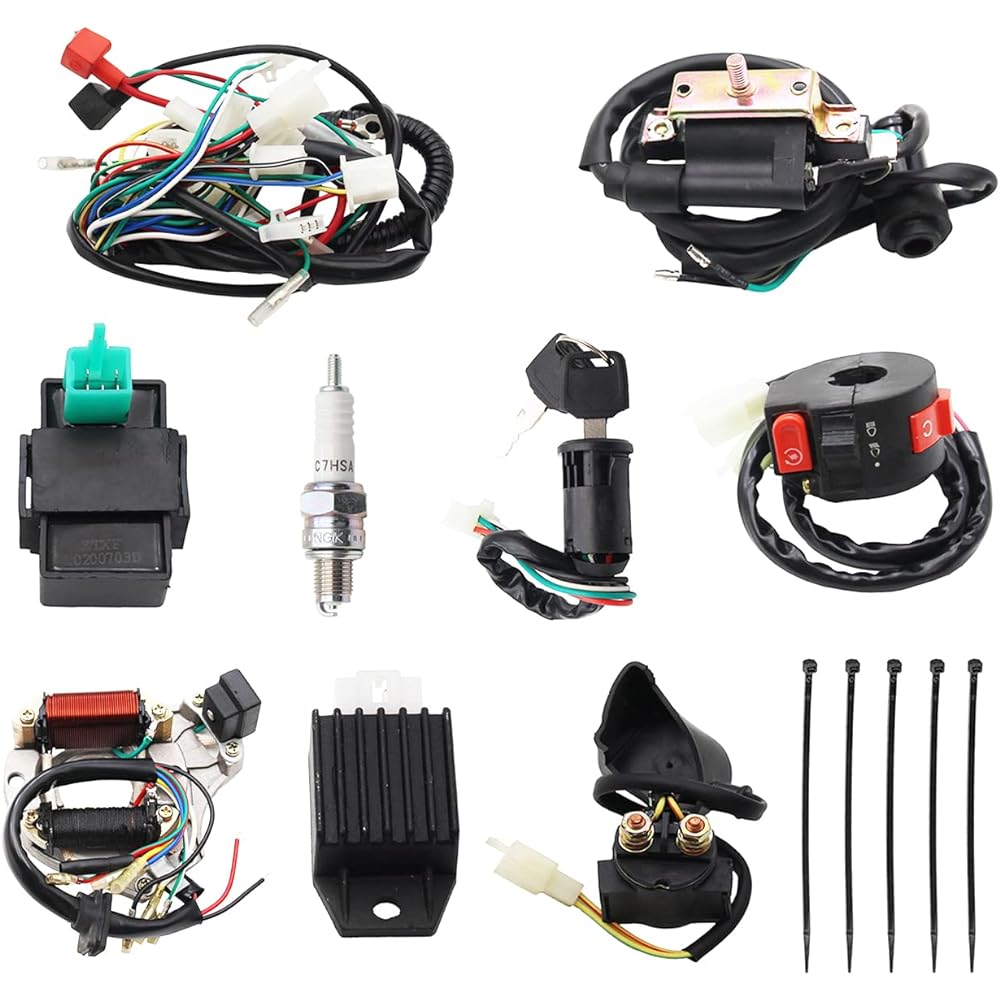 Full Electric Wiring Harness CDI Coil Magneto Stator 50cc 70cc 90cc 110cc 125cc Quad ATV Bike