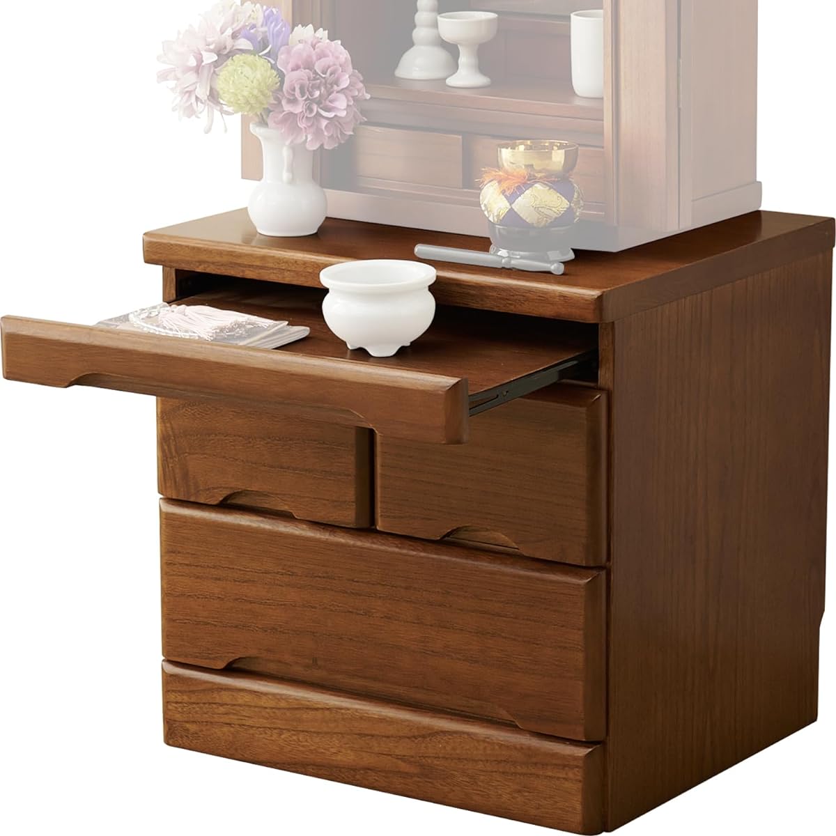 Hagiwara Buddhist Altar Stand Chest Buddhist Utensils Storage Modern Finished Product Natural Wood Width 46 Depth 39 Height 45 Brown MCH-6072BR