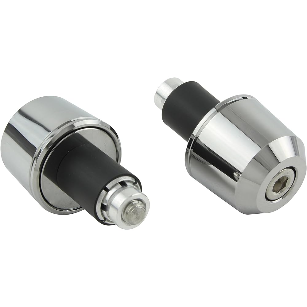 POSH Motorcycle Supplies Handlebar End Middle Weight Bar End Universal Compatible with Handlebar Inner Diameter 14-19mm Plated 032279-33-10 Bar End Cap