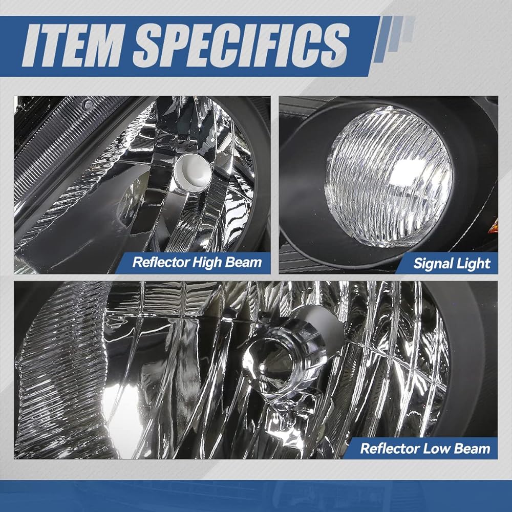 OE Style Black Housing Headlight Head Lamp replacement