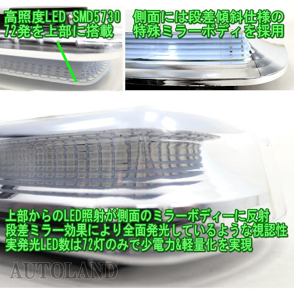 ALTEED LED Rotating Lamp, Green, High Brightness SMD5730 x 72 Routes, Reflective Mirror Body, Multiple Luminescent Visual Flashlight, 12 V 24 V, For Road Transportation Induction Vehicles