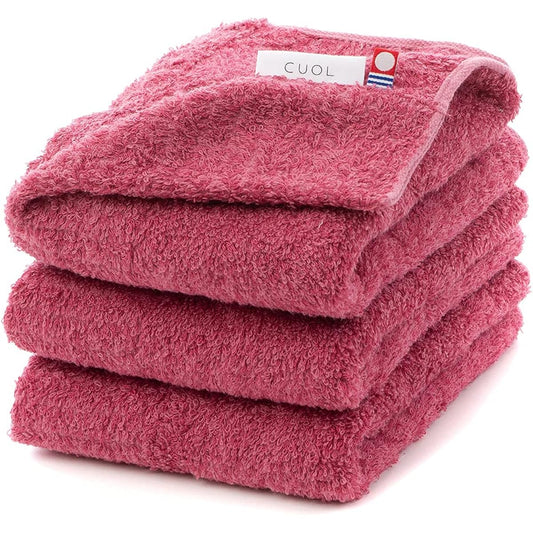 Heartwell Imabari Towel Beautiful hair care starting with a towel Face towel CUOL Hair Dry Hair Towel Hair Care Hair Absorbent Simple Soft 3 Piece Set Towel Set Wine Red