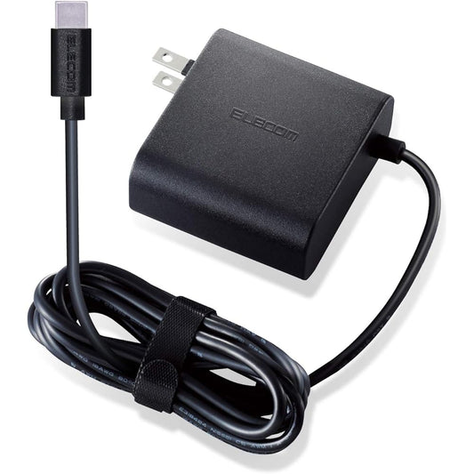 ELECOM Laptop AC Adapter Type-C PD Compatible 65W Cable Integrated 2m Black ACDC-PD0465BK Compatible with iPhone